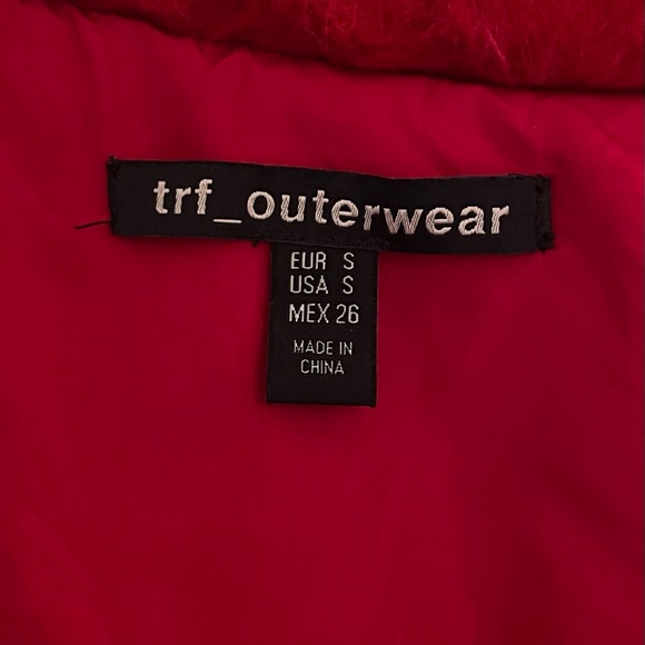 Zara TRF Outerwear Cherry Red Faux Fur Bomber Jacket - Picture 2 of 9